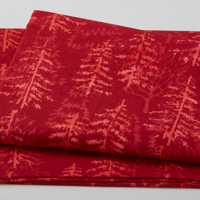 Winter's Foliage Batiks - Trees Cardinal 2 Yard Cut