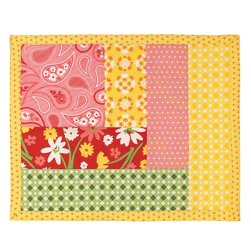 Log Cabin Mug Mats Quilt As You Go Preprinted Batting