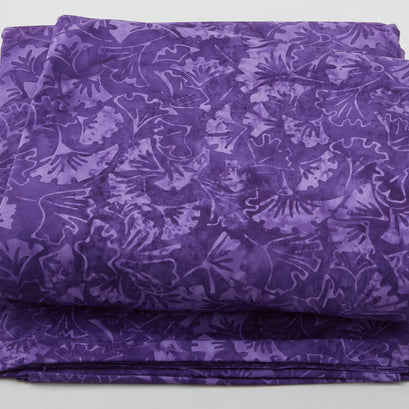 Wildflower Batiks - Ginkgo Leaves-Purple Blurple 5 Yard Cut