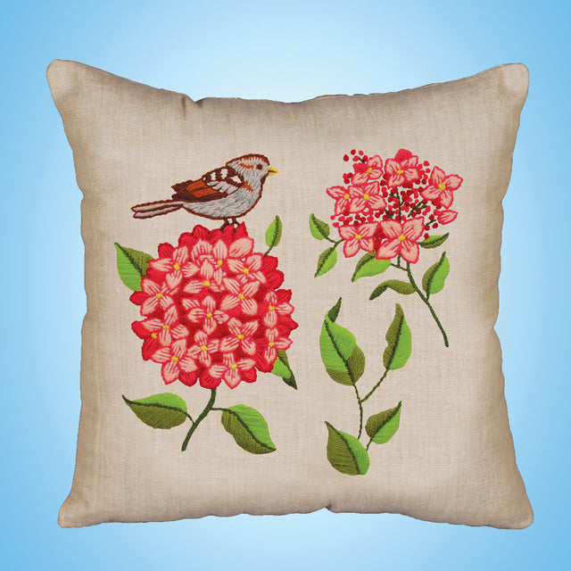 Songbird Garden Crewel Embroidery Pillow Kit Primary Image