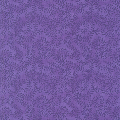 Wilmington Essentials - Swirling Leaves Indigo Purple Yardage