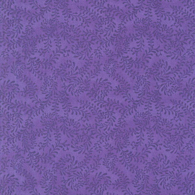 Wilmington Essentials - Swirling Leaves - Indigo Purple Yardage Primary Image