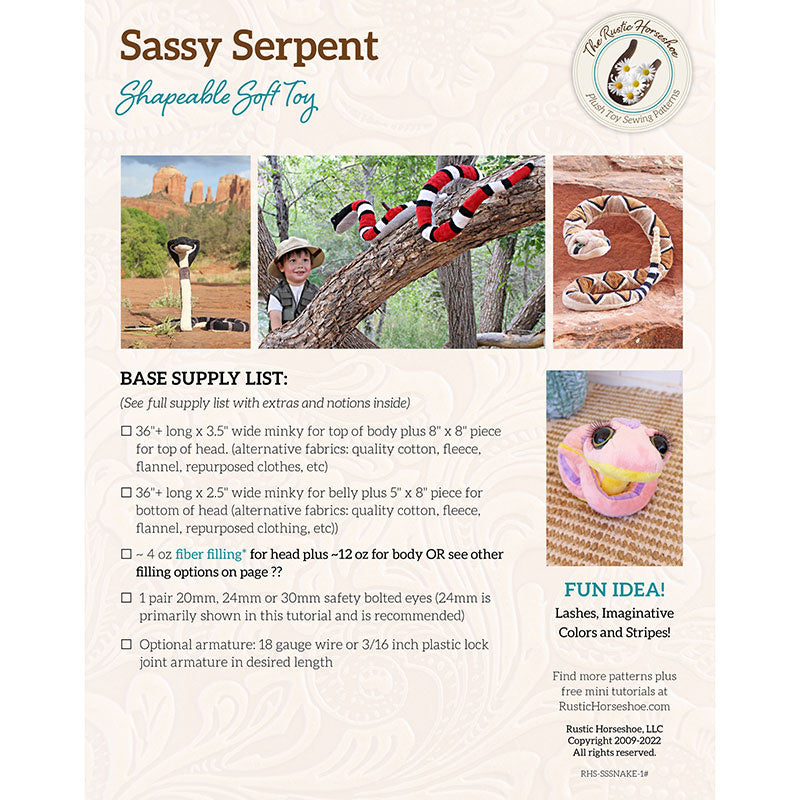 Sassy Serpent Plush Doll Pattern Alternative View #1