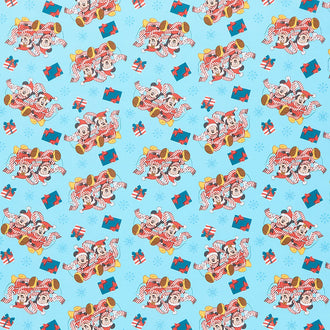 Disney Mickey Mouse - Mickey and Friends Christmas Present Wrap Blue Yardage