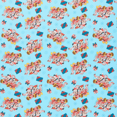 Disney Mickey Mouse - Mickey and Friends Christmas Present Wrap Blue Yardage