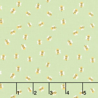 Homemade - Bumble Bees Sage Yardage