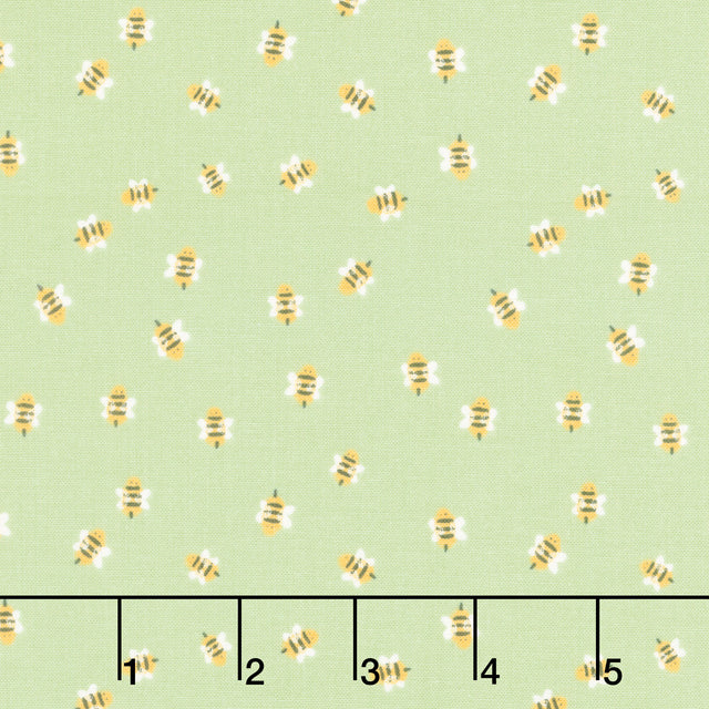 Homemade - Bumble Bees Sage Yardage Primary Image