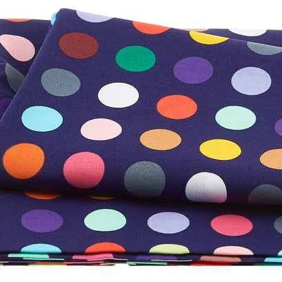 Never Enough Dots Favorites Big Dots Navy 2 Yard Cut