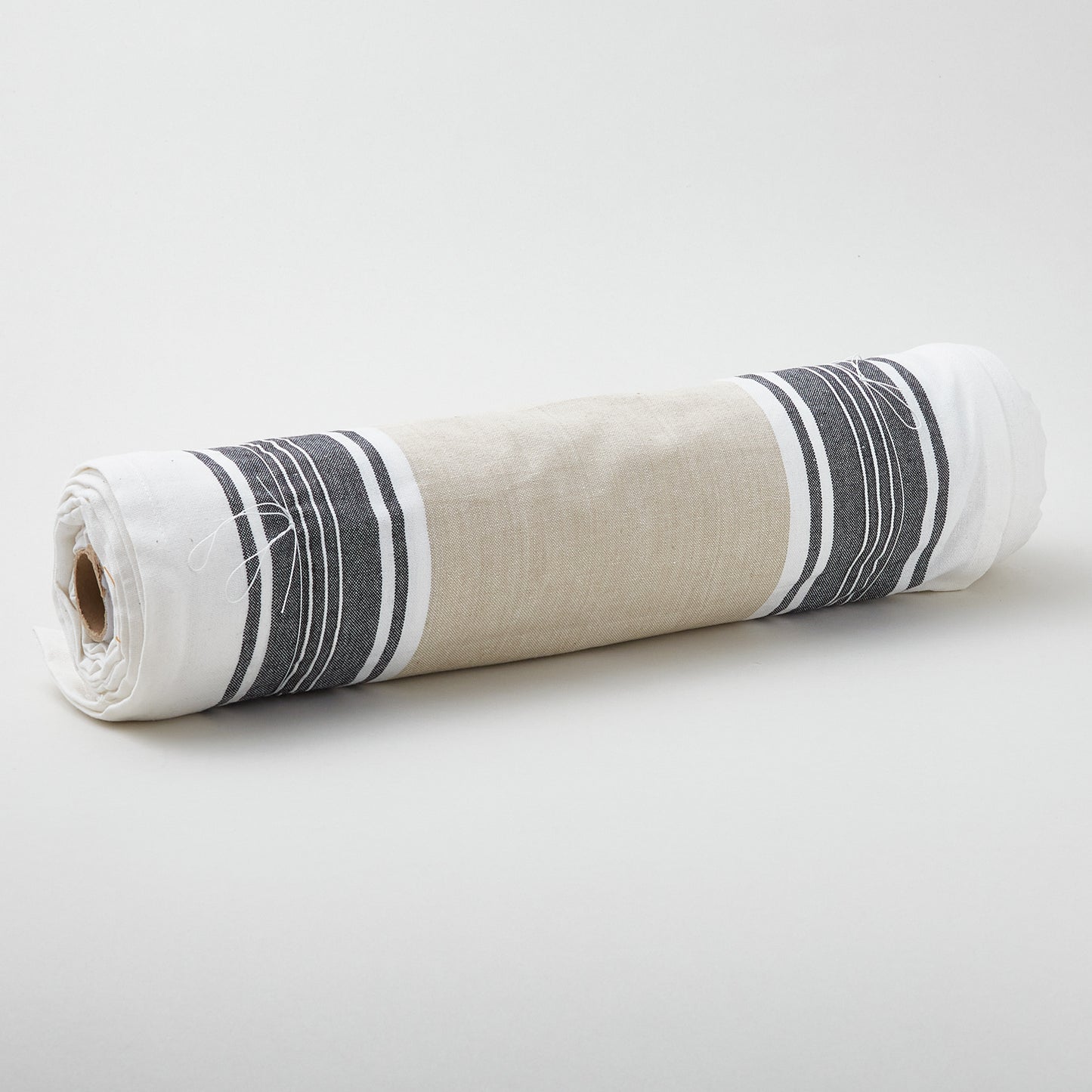 Easy Living Toweling - Wide Stripe Flax Black 18" Wide Yardage Alternative View #1