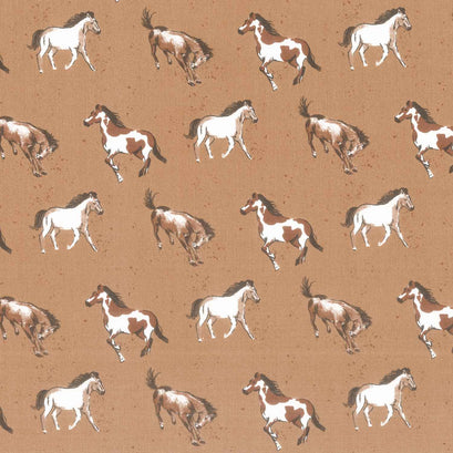 Wild Rose - Horses Sienna Yardage