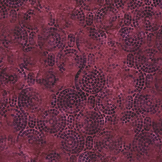 Bits and Pieces Batiks - Circles Purple Blackberry Yardage