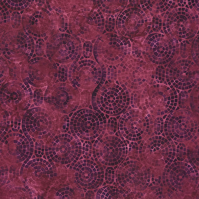 Bits and Pieces Batiks - Circles Purple Blackberry Yardage
