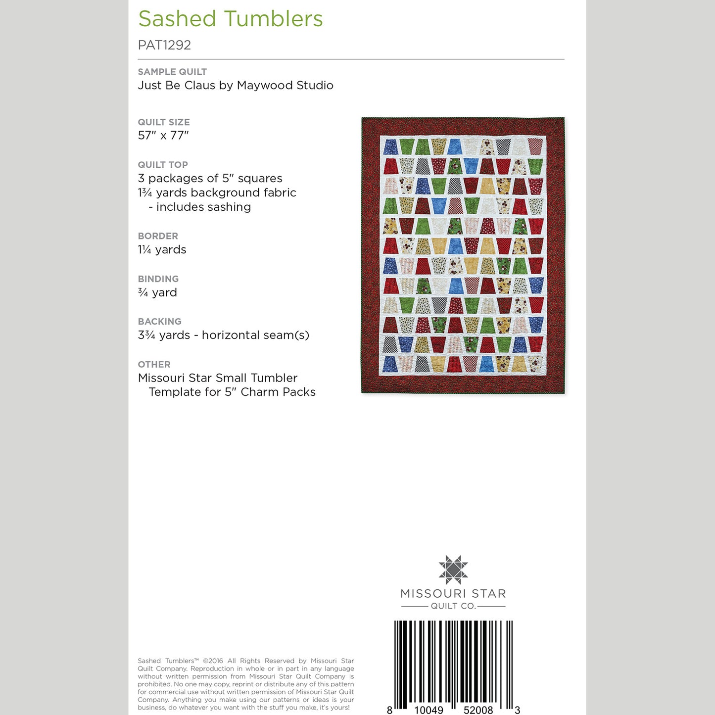 Digital Download - Sashed Tumblers Quilt Pattern by Missouri Star Alternative View #1