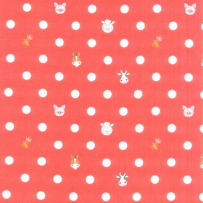 Coloring on the Farm - Dots Red Yardage