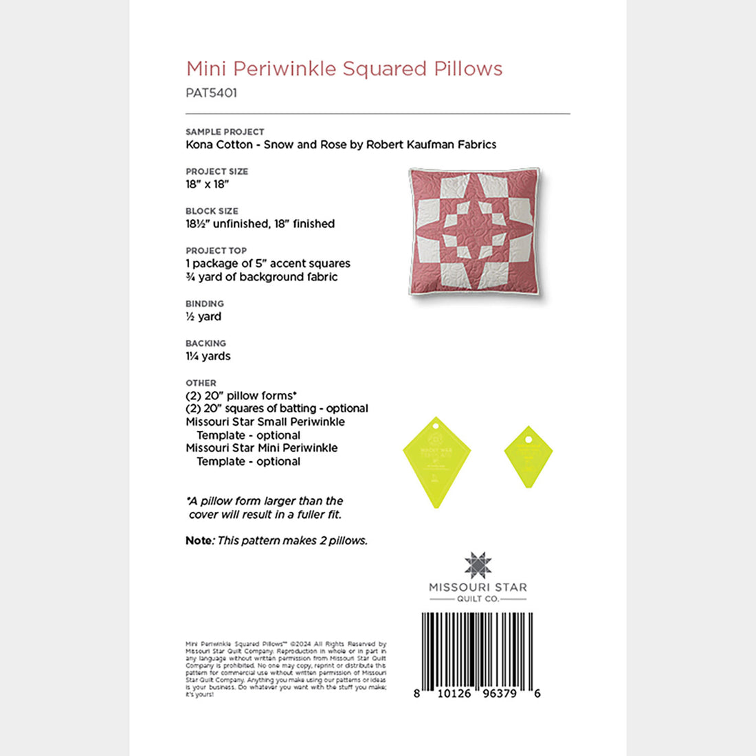 Mini Periwinkle Squared Pillow Set by Missouri Star