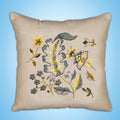 Dusty Floral Crewel Embroidery Pillow Kit