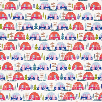Happy Camper - Trailer Park Cream Yardage
