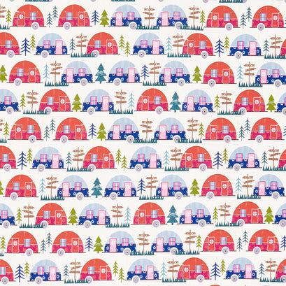 Happy Camper - Trailer Park Cream Yardage