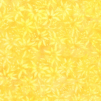 Tropical Oasis Batiks - Lilies Yellow Cornmeal Yardage