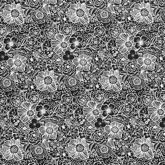 Night & Day - Packed Floral Black Yardage