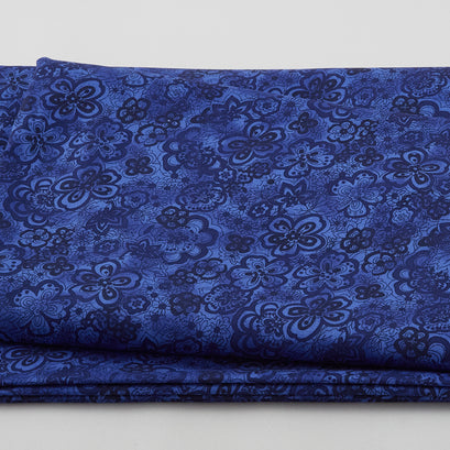 Isadora - Tonal Floral Navy 108" Wide 3 Yard Cut