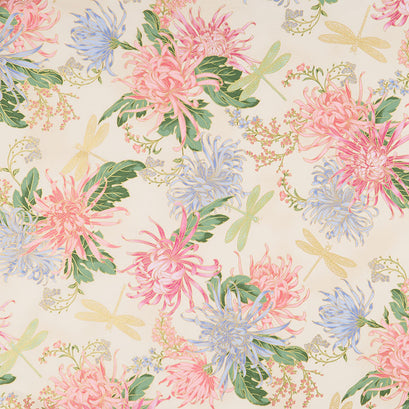 Aurelia - Floral Natural Metallic Yardage