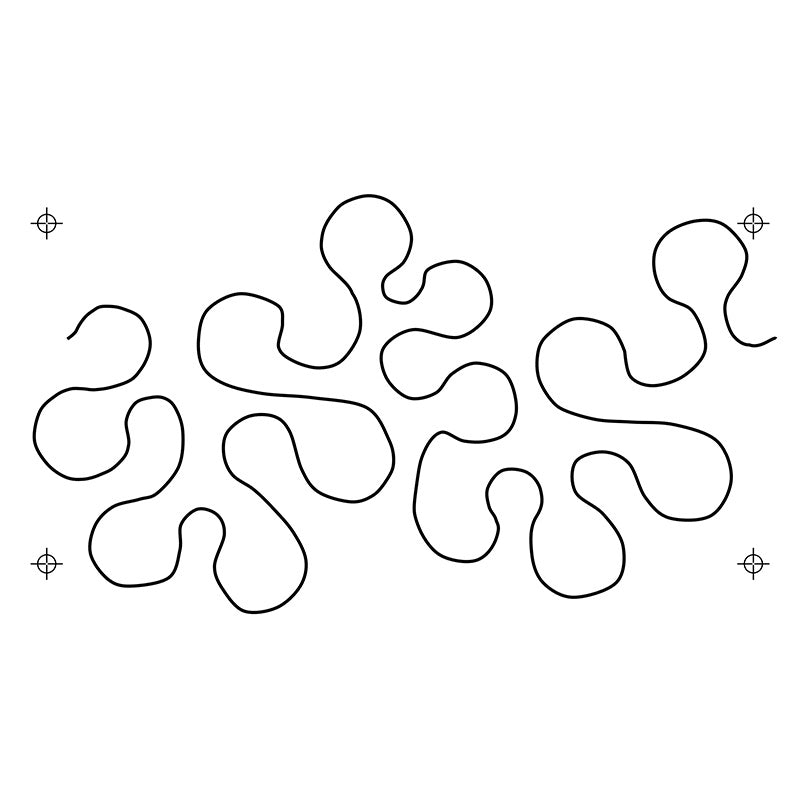 Full Line Stencil - Big! Stipple Meander for Continuous Line Free Printable Quilting Stencils