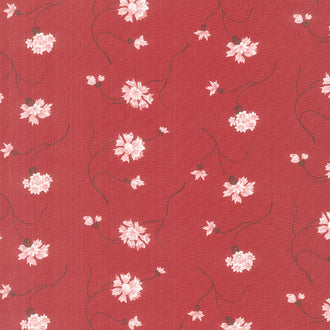 Red and White Gatherings - Floret Crimson Yardage