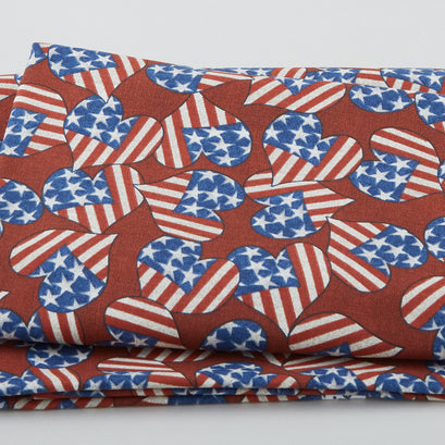 Hometown America - Hearts Red 2 Yard Cut
