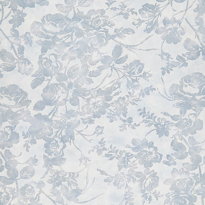 La Vie En Rose - Floral Faded Denim Yardage