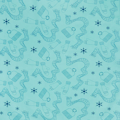 Arrival of Winter - Winter Gear Teal 108" Wide Backing Yardage