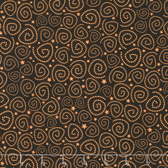 Beggars Night Buddies - Spirals and Stars Black & Orange Yardage