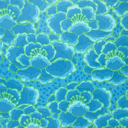 Kaffe Fassett Collective - February 2023 Tonal Floral Turquoise 108" Wide Backing