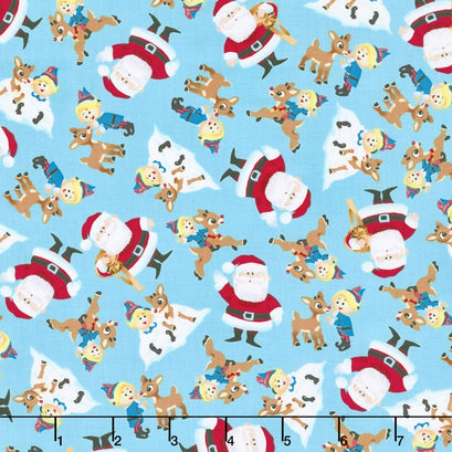 Fun with Rudolph - Character Toss Blue Yardage