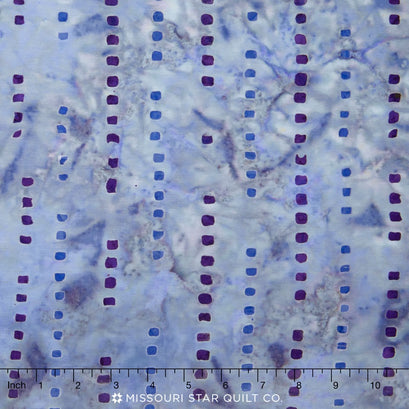 Boutiques Batiks ll - Dot Line Blue Lavender Yardage