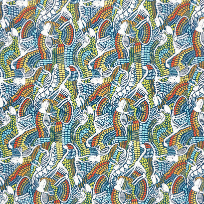 Stomp Stomp Roar - Fossil Teal Yardage