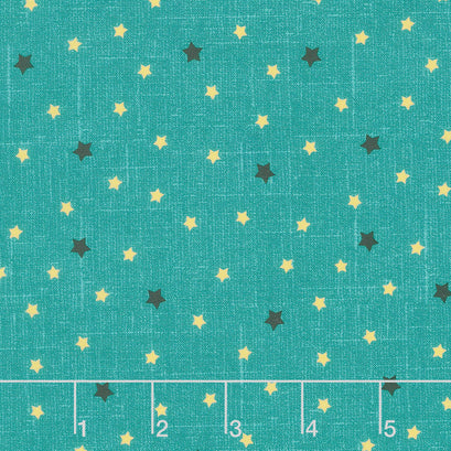 Happy Camper - Blinking Stars Teal Yardage
