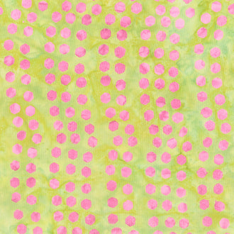 Paisley Got Mod Batiks - Hexies Green Lemongrass Yardage