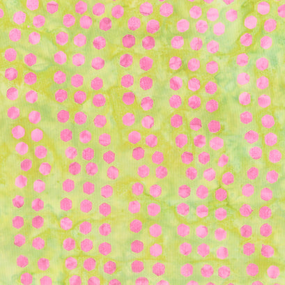 Paisley Got Mod Batiks - Hexies Green Lemongrass Yardage