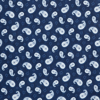 Blooming Blue - Paisley Toss Navy Yardage
