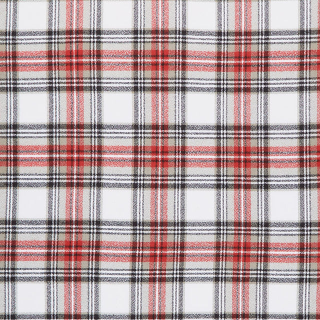 Cotton Flannel Plaid in Red Black White