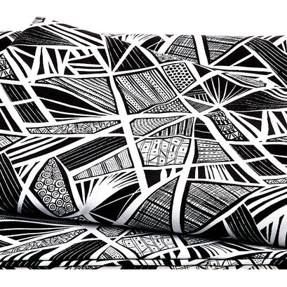 Black Tie 2 - Geometric Black/White 108" Wide 3 Yard Cut