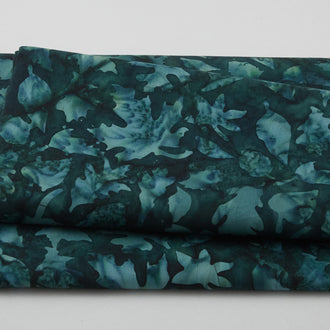 Winter's Foliage Batiks - Leaves Green Hunter 2 Yard Cut