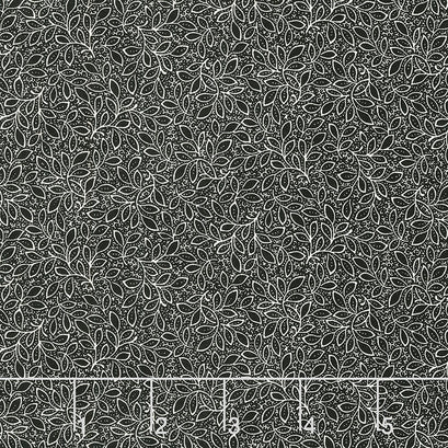 Nightfall - Mini Vine Black Cream Yardage