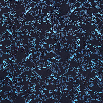 Cloud Cuddle® Print - Dino Electric Blue Minky Yardage