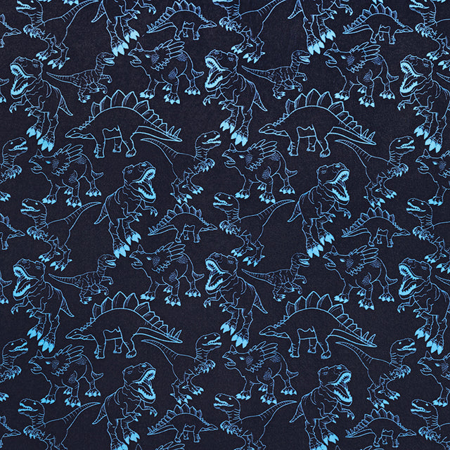 Cloud Cuddle Print - Dino Electric Blue Minky Yardage Primary Image