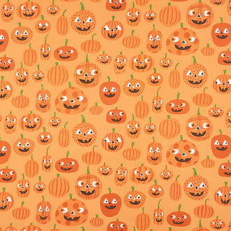 Too Cute to Spook - Pumpkin To Talk About Orange Pumpkin Yardage