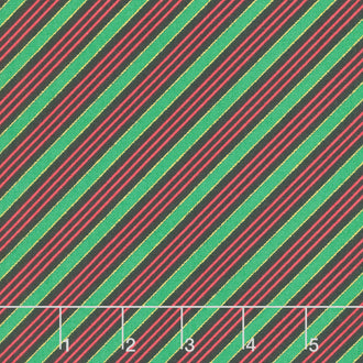 Tis the Season - Diagonal Candy Stripe Metallic Yardage