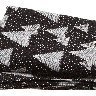 Snowy Tidings - Snowy Trees Black 3 Yard Cut