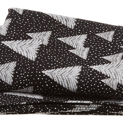 Snowy Tidings - Snowy Trees Black 3 Yard Cut